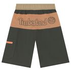 Boys Green Logo Shorts, 1, hi-res