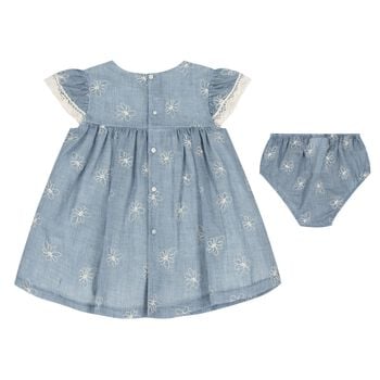 Baby Girls Blue Floral Dress Set