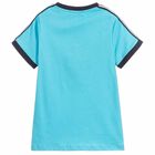 Boys Turquoise Blue Logo T-Shirt, 1, hi-res
