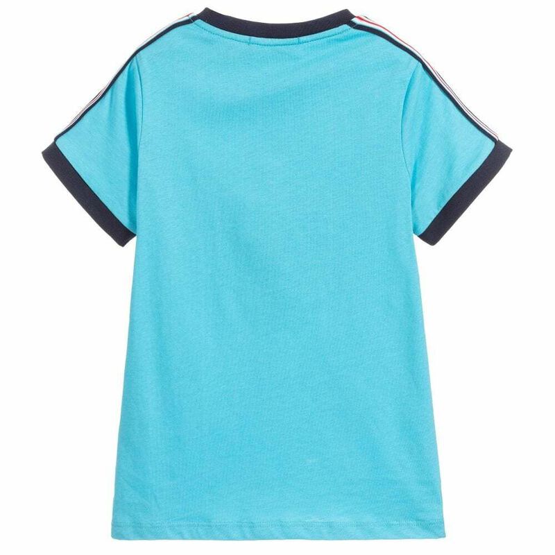 Boys Turquoise Blue Logo T-Shirt, 1, hi-res image number null