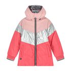 Girls Pink Reversible Hooded Coat, 1, hi-res