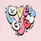 Girls Pink Logo Long Sleeve Top, 2, hi-res