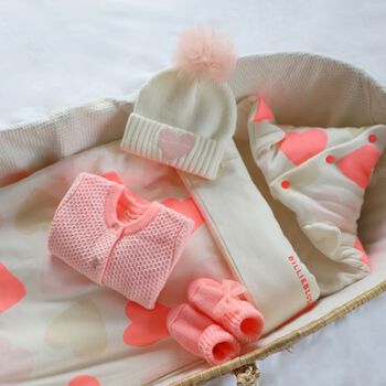 Baby Girls Ivory & Beige Hearts Nest