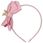 طوق شعر بفيونكة باللون الزهرى للبنات, 2, hi-res