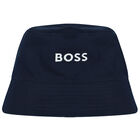 Boys Navy Blue Logo Reversible Hat, 1, hi-res