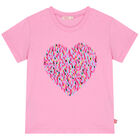 Girls Pink Embellished Heart T-Shirt, 1, hi-res
