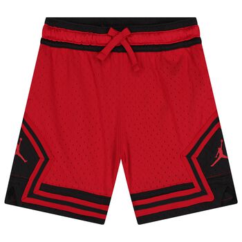 Boys Red & Black Jordan Logo Shorts