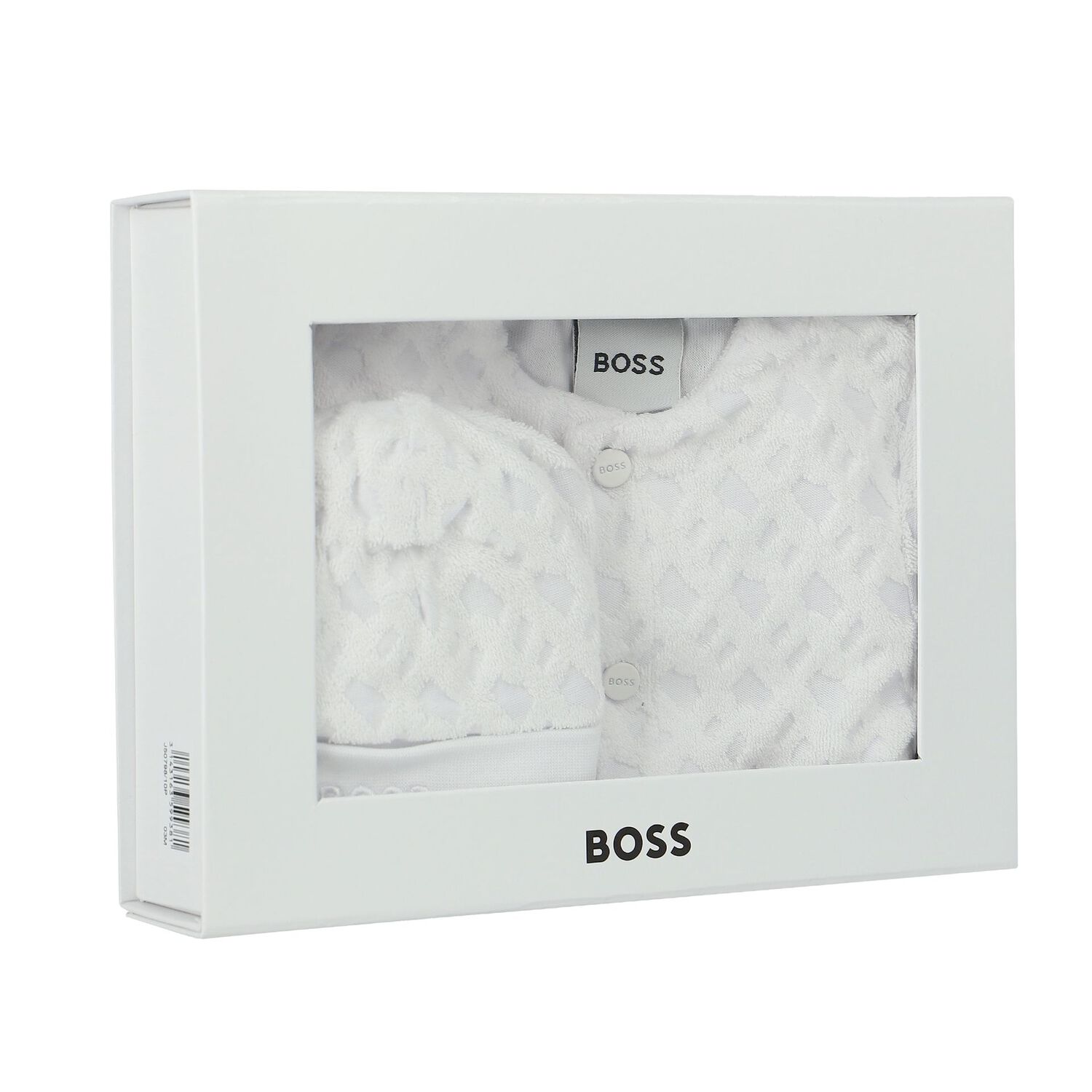 White Logo Babygrow & Hat Set, 2, hi-res image number null