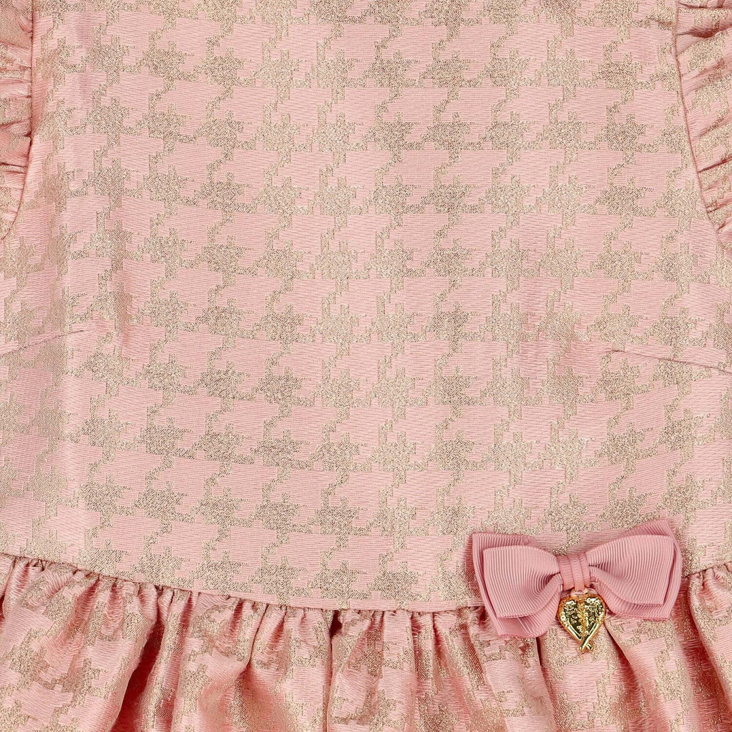 فستان باللون الذهبى والزهرى للبنات, 2, hi-res