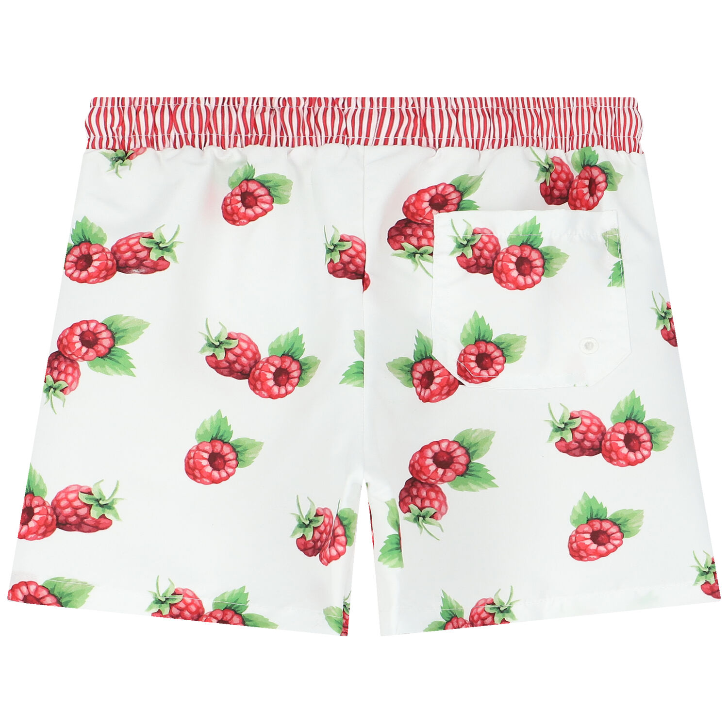 Boys White & Red Raspberries Swim Shorts, 2, hi-res image number null