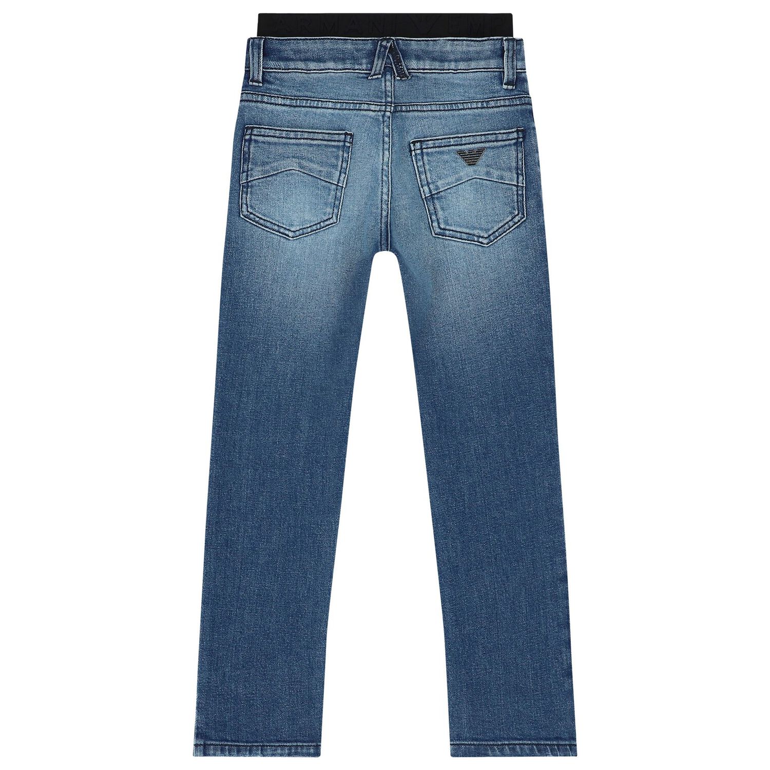 Boys Blue Logo Denim Jeans, 1, hi-res image number null