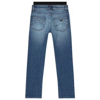 Boys Blue Logo Denim Jeans