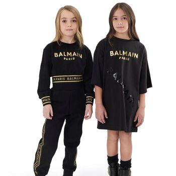 Girls Black Logo Dress