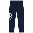 Boys Navy Blue Logo Joggers, 1, hi-res