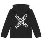 توب بسحاب بالشعار باللون الرمادي للأولاد, 1, hi-res