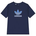 تيشيرت واسع بشعار تريفويل باللون الكحلي, 1, hi-res