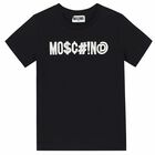 Boys Black Logo Top, 1, hi-res