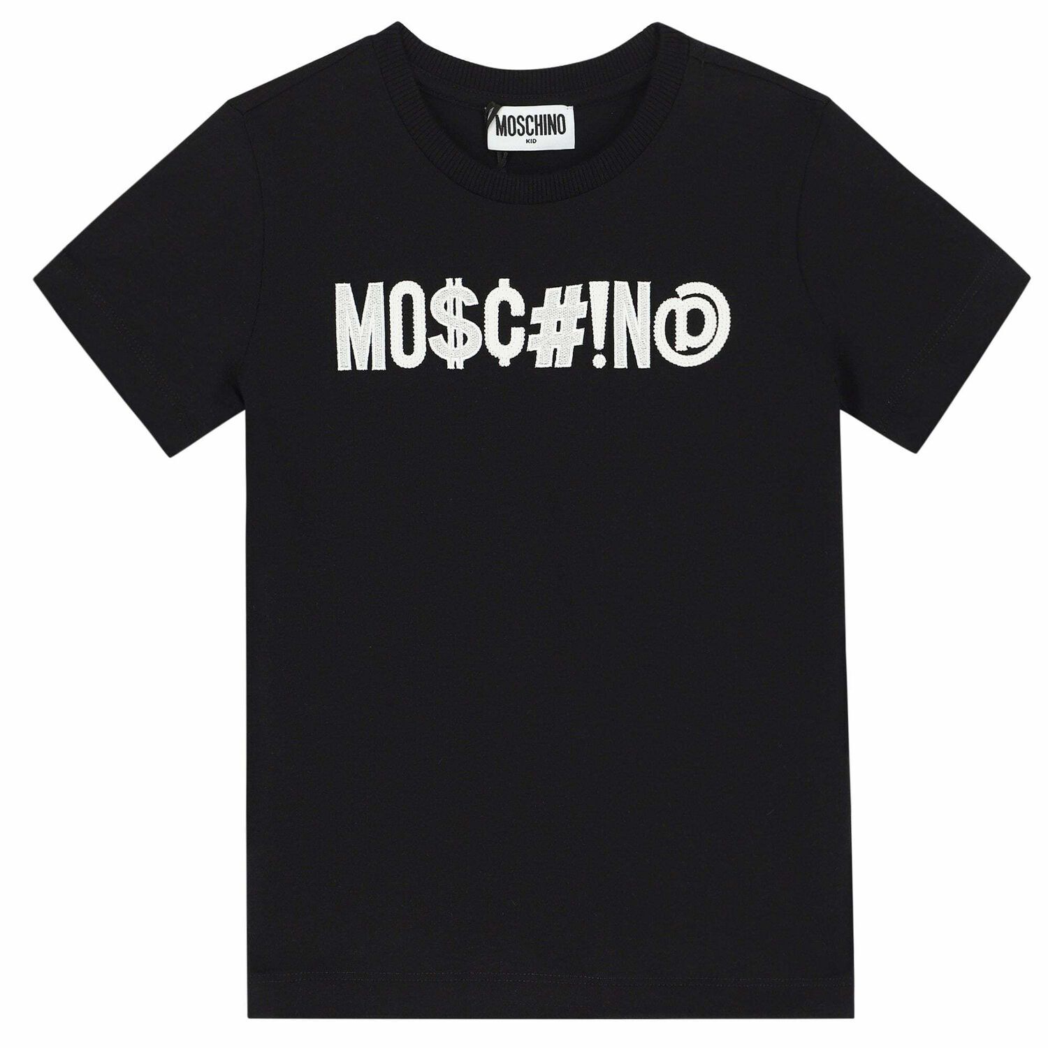 Boys Black Logo Top, 1, hi-res