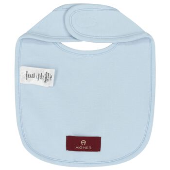 Baby Boys Blue Logo Bib