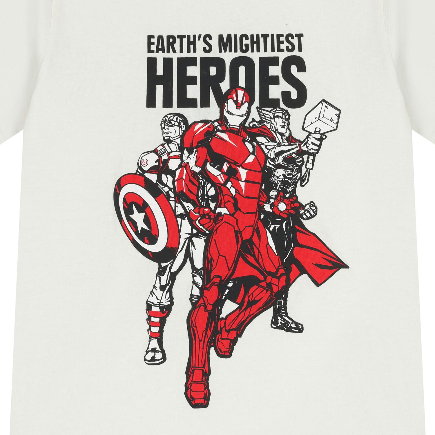 Boys White & Navy Blue Marvel Shorts Set, 1, hi-res