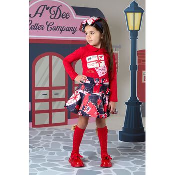 Girls Red Logo Bow Socks