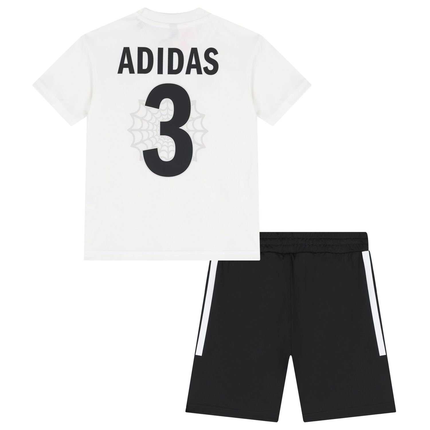 طقم شورتات أبيض وأسود بشعار مارفل, 1, hi-res