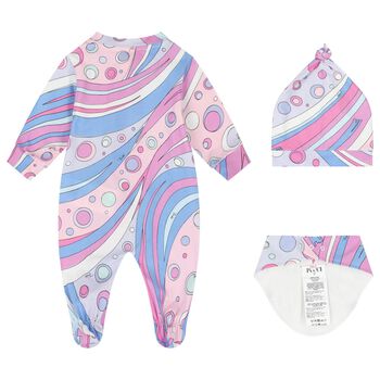 Baby Girls Pink & Lilac Fontane Babygrow Gift Set