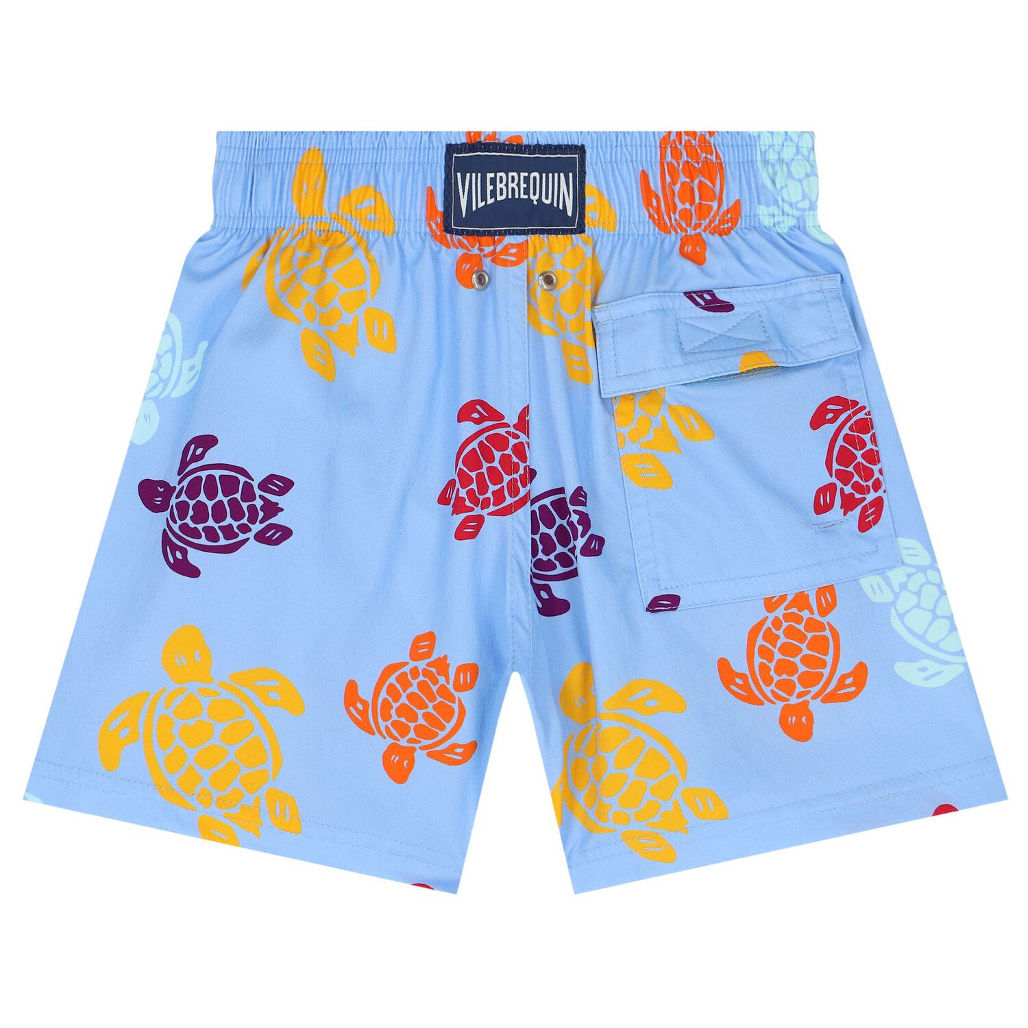 Boys Blue Turtle Swim Shorts, 1, hi-res