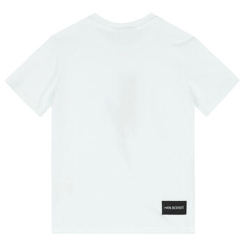 Boys White Thunderbolt Logo T-Shirt