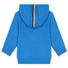 Younger Blue Logo Hooded Zip Up Top, 2, hi-res