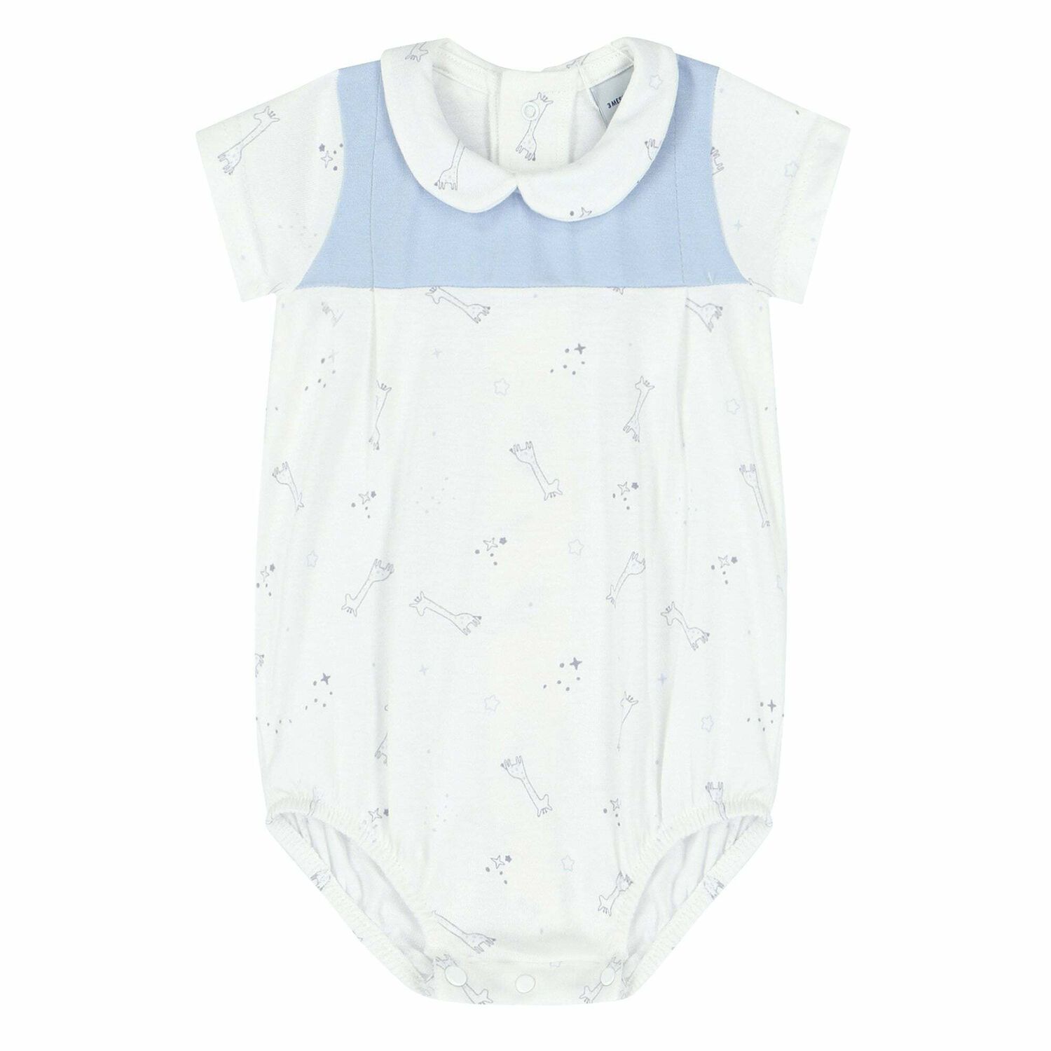 Baby Boys White & Blue Bodysuit, 1, hi-res image number null