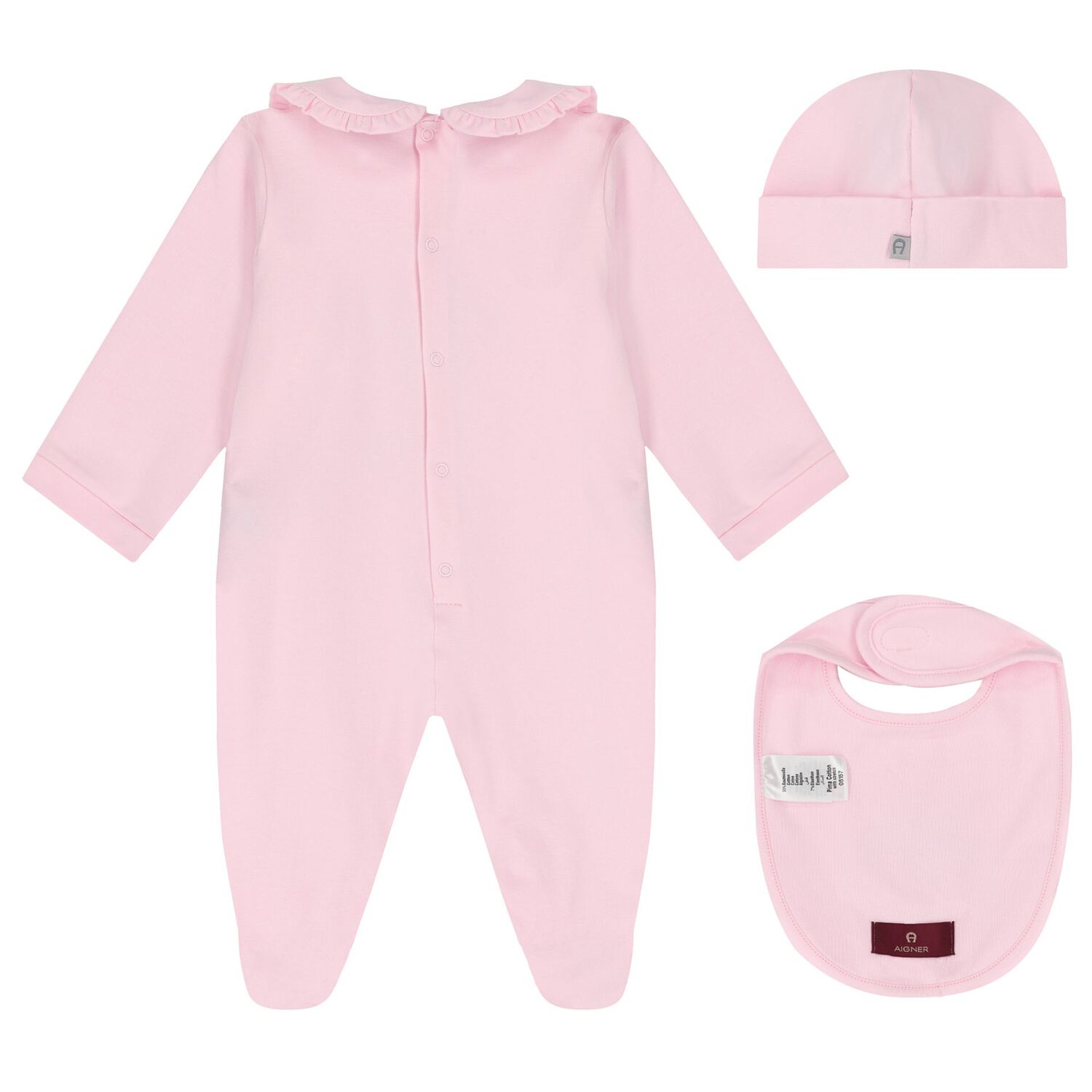 Baby Girls Pink & Gold Logo Babygrow Gift Set, 1, hi-res