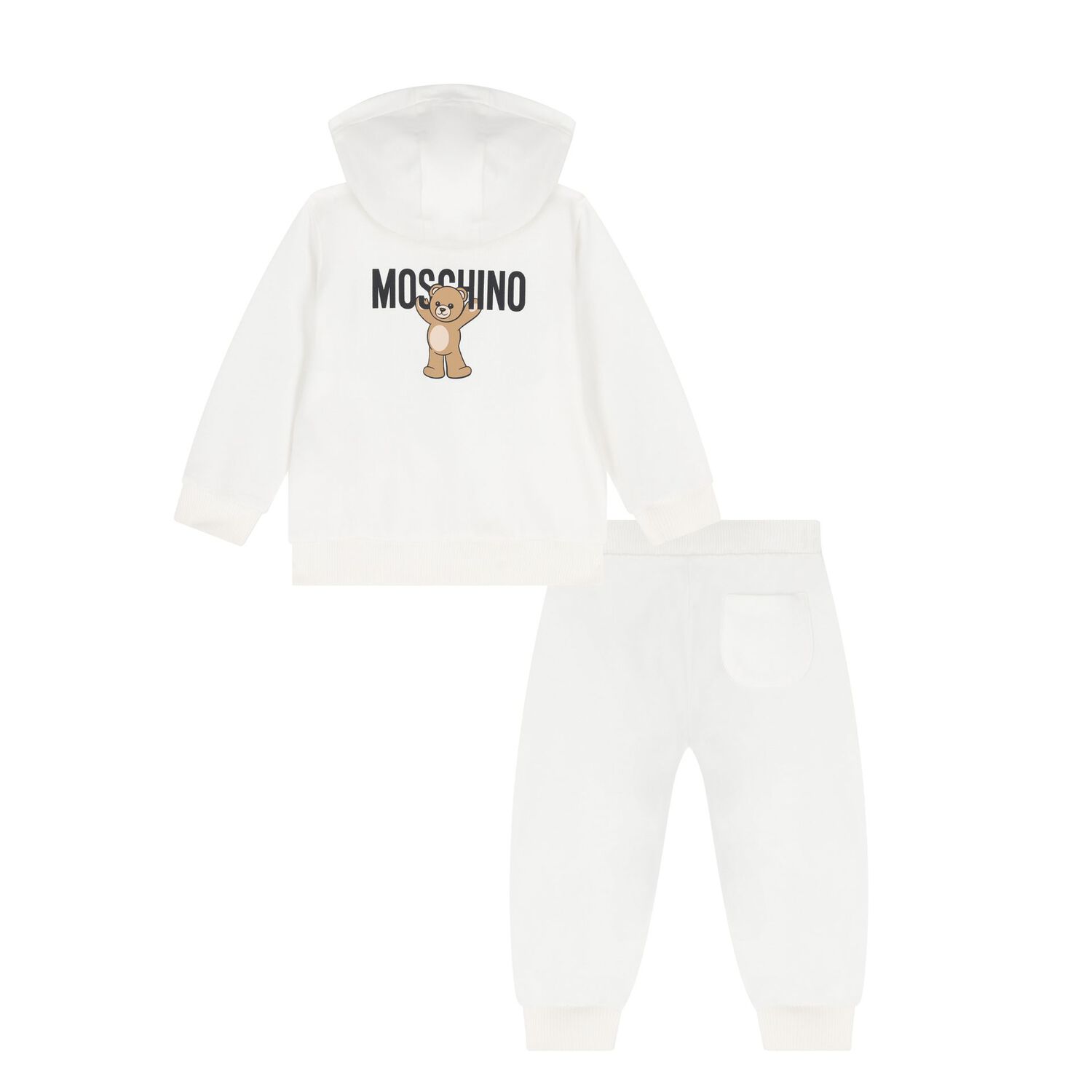 Younger White Teddy Bear Logo Tracksuit, 1, hi-res