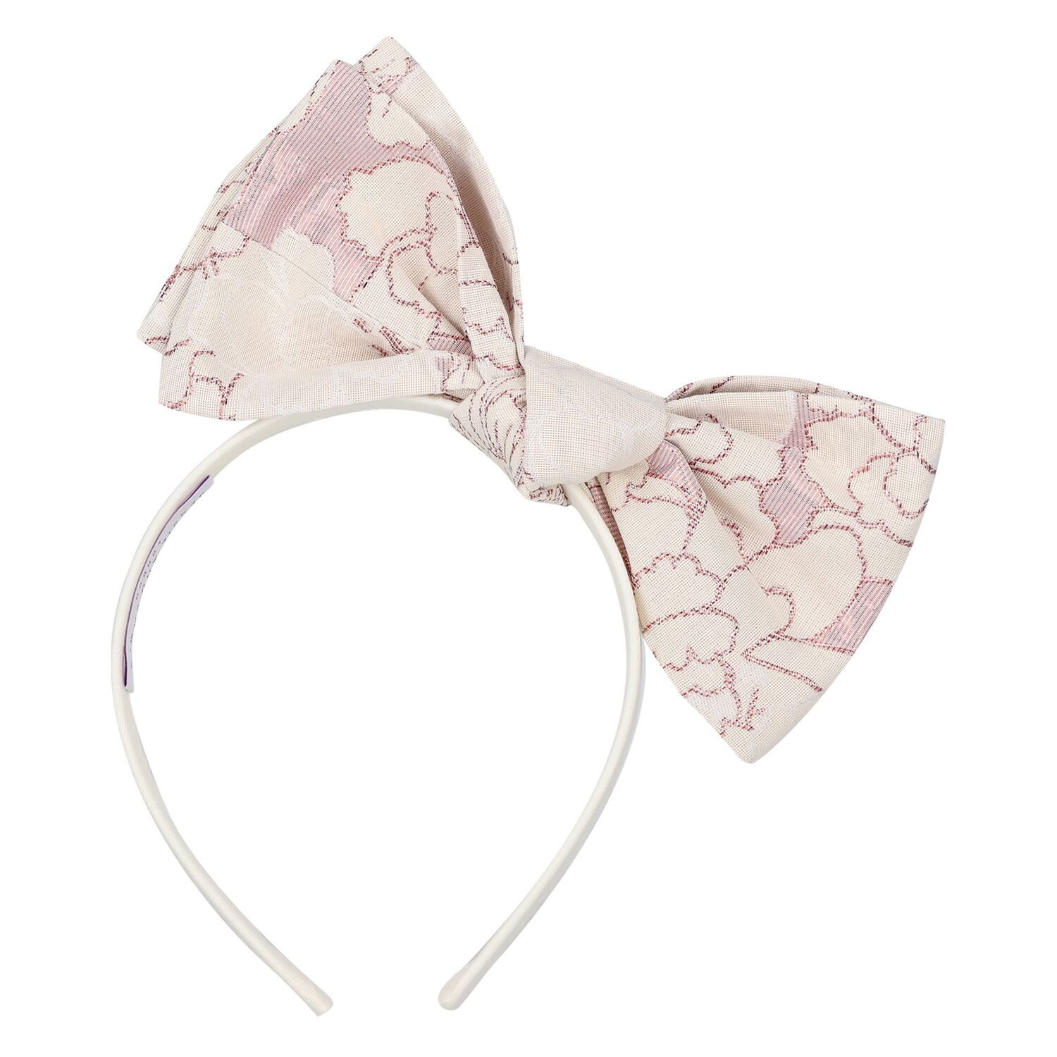Girls Pink Jacquard Headband, 2, hi-res image number null