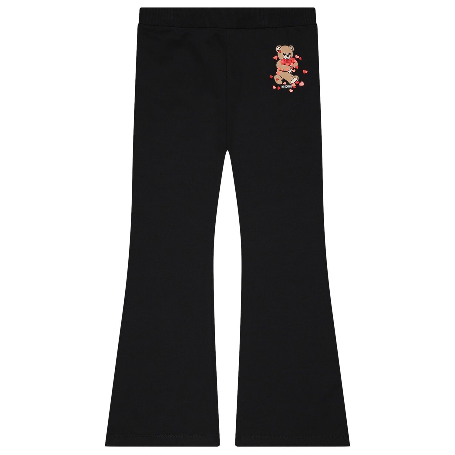 Girls Black Teddy Bear Trousers, 1, hi-res