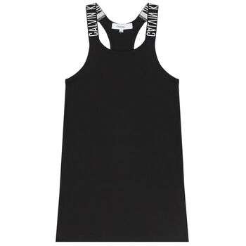 Girls Black Logo Beach Dress