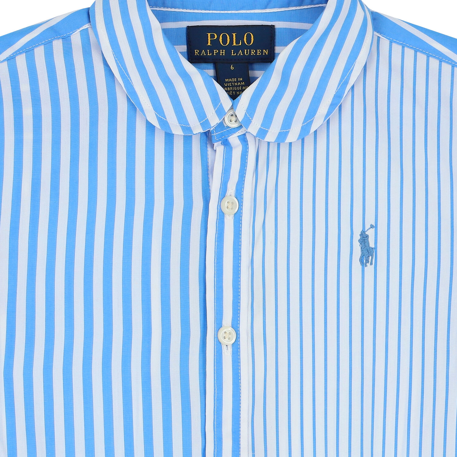 Girls Blue & White Striped Dress, 1, hi-res image number null