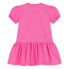 Younger Girls Pink Teddy Bear Logo Dress, 3, hi-res