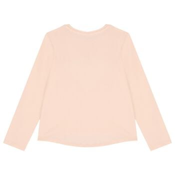 Girls Pink Logo Long Sleeve Top