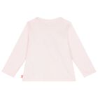 Younger Girls Pink Flower Long Sleeve Top, 2, hi-res