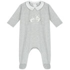 Baby Boys Grey Rabbit & Logo Babygrow, 1, hi-res
