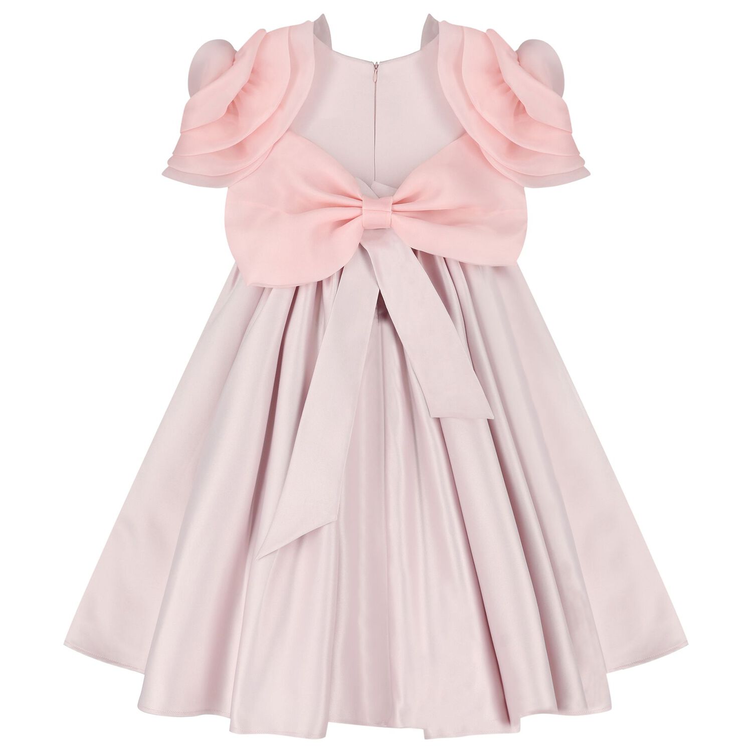 فستان تول للبنات بأكمام مزينة بورود ثلاثية الأبعاد , 2, hi-res