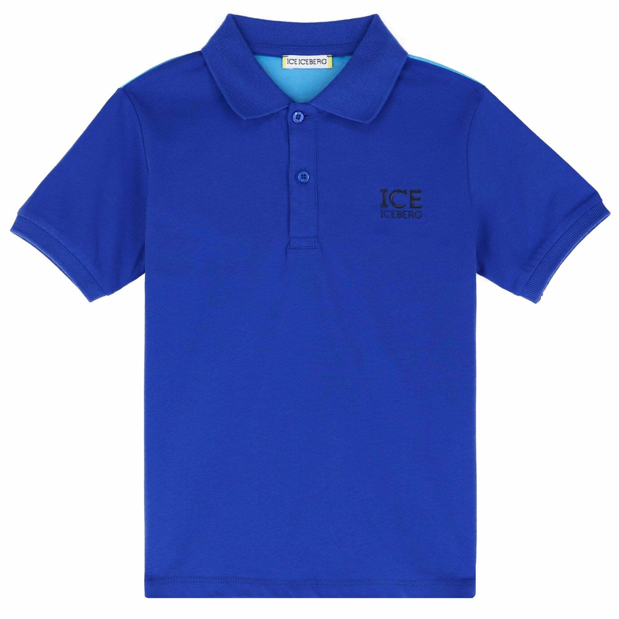 Iceberg Boys Blue Logo Polo Shirt Junior Couture QA