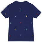 Boys Navy Blue Logo T-Shirt, 2, hi-res