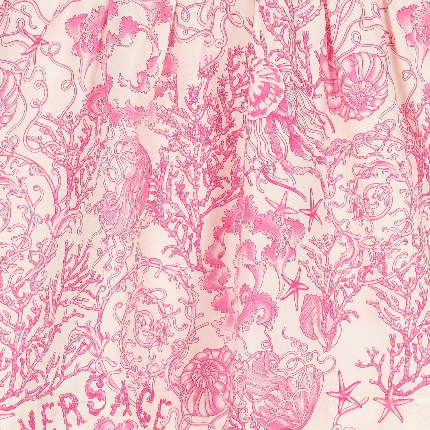 فستان لبنات باروكو باللون العاجي والوردي, 1, hi-res