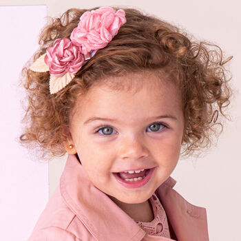 Girls Pink Flower Headband