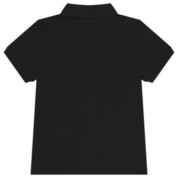 Boys Black Logo Polo Shirt