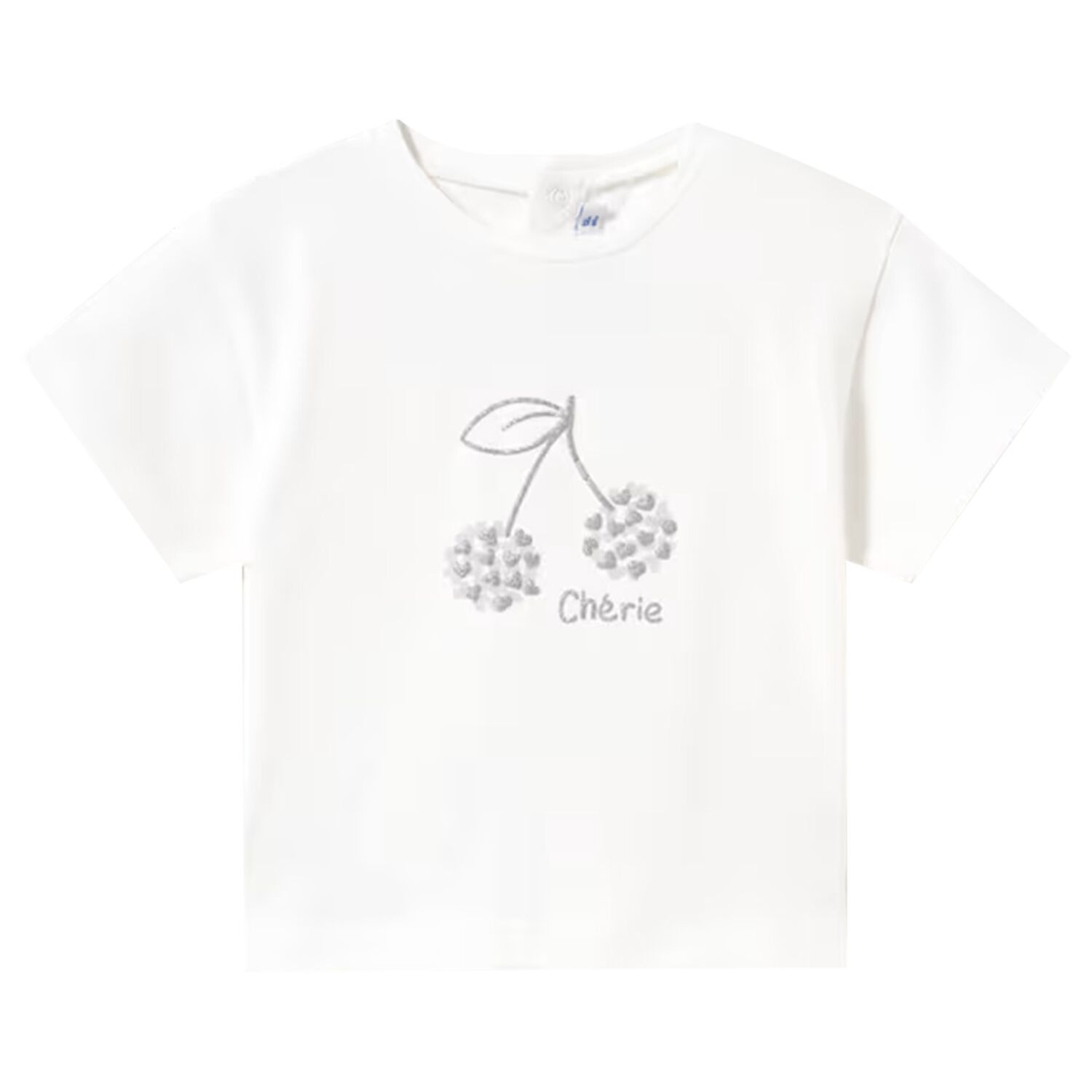 Younger Girls White Cherry T-Shirt, 2, hi-res