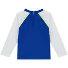 Baby Boys Blue & White Puffer Fish Long Sleeve Rash Vest, 1, hi-res