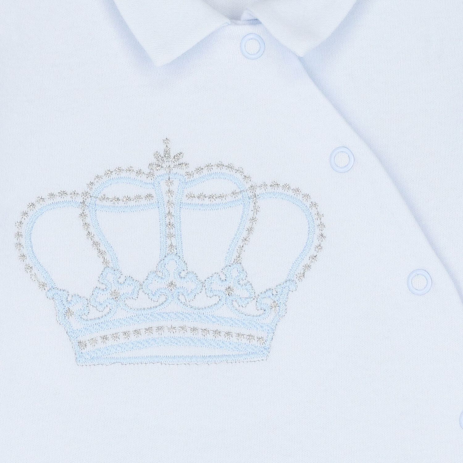 Baby Boys Blue Crown Babygrow, 1, hi-res